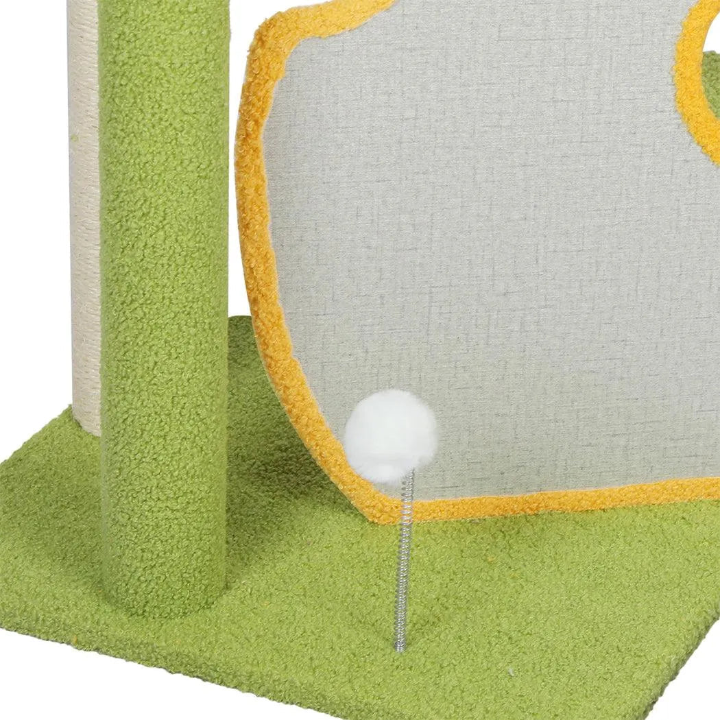 Cat Tree Two-Levels - Green 100cm