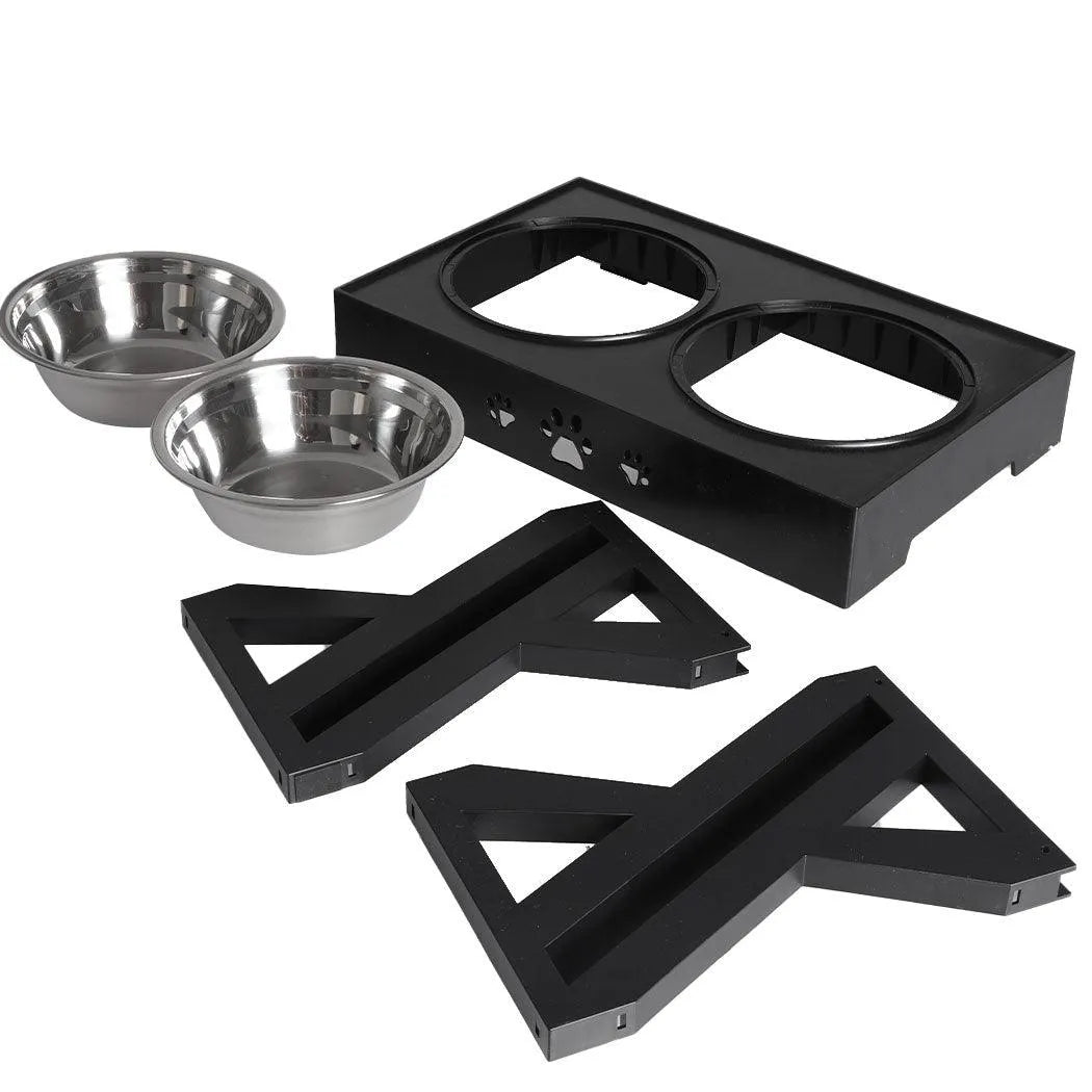 Elevated Pet Feeder Food Water Double Bowl