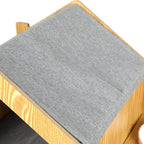 Wooden House Cat Elevated Double Feeder