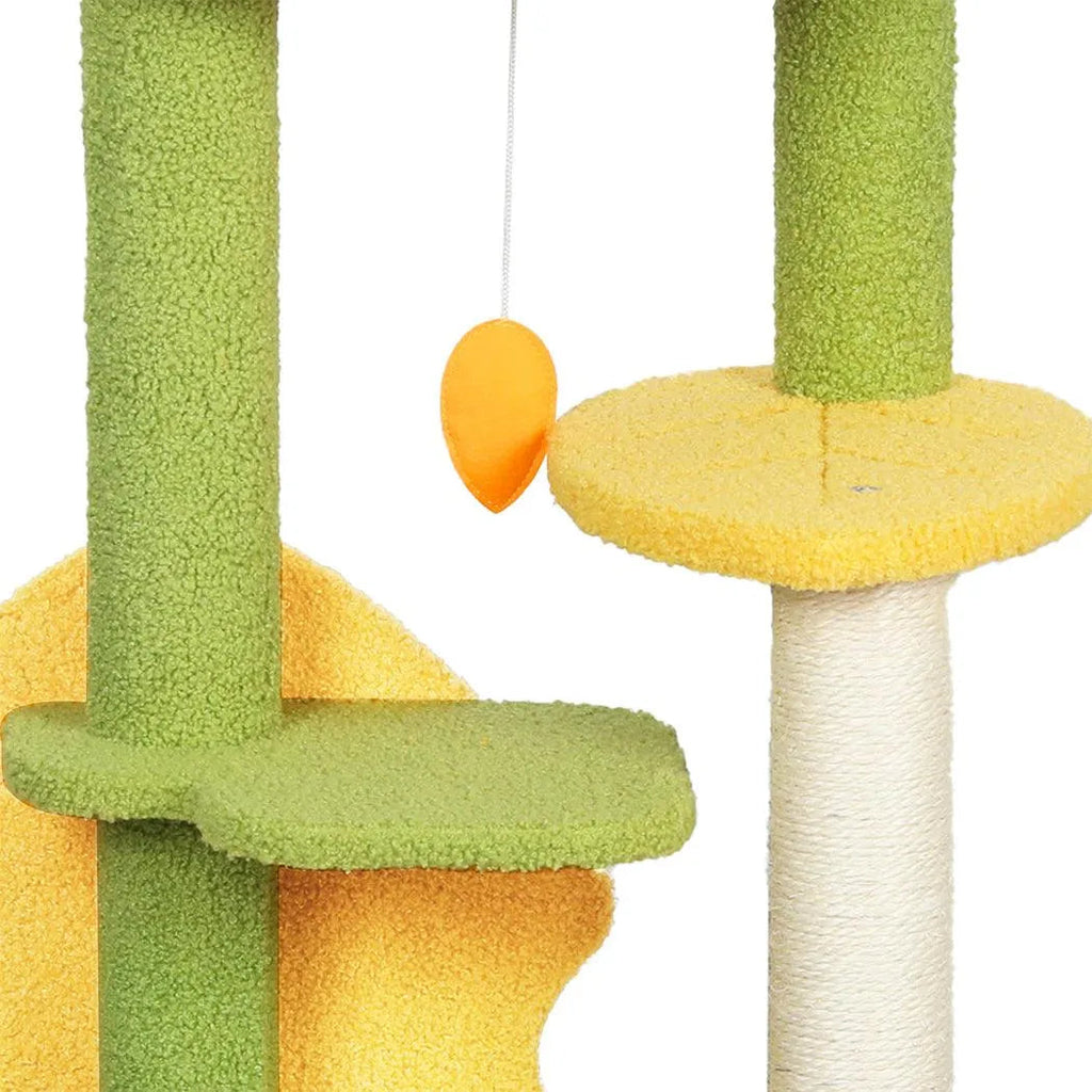 Cat Tree Two-Levels - Green 100cm