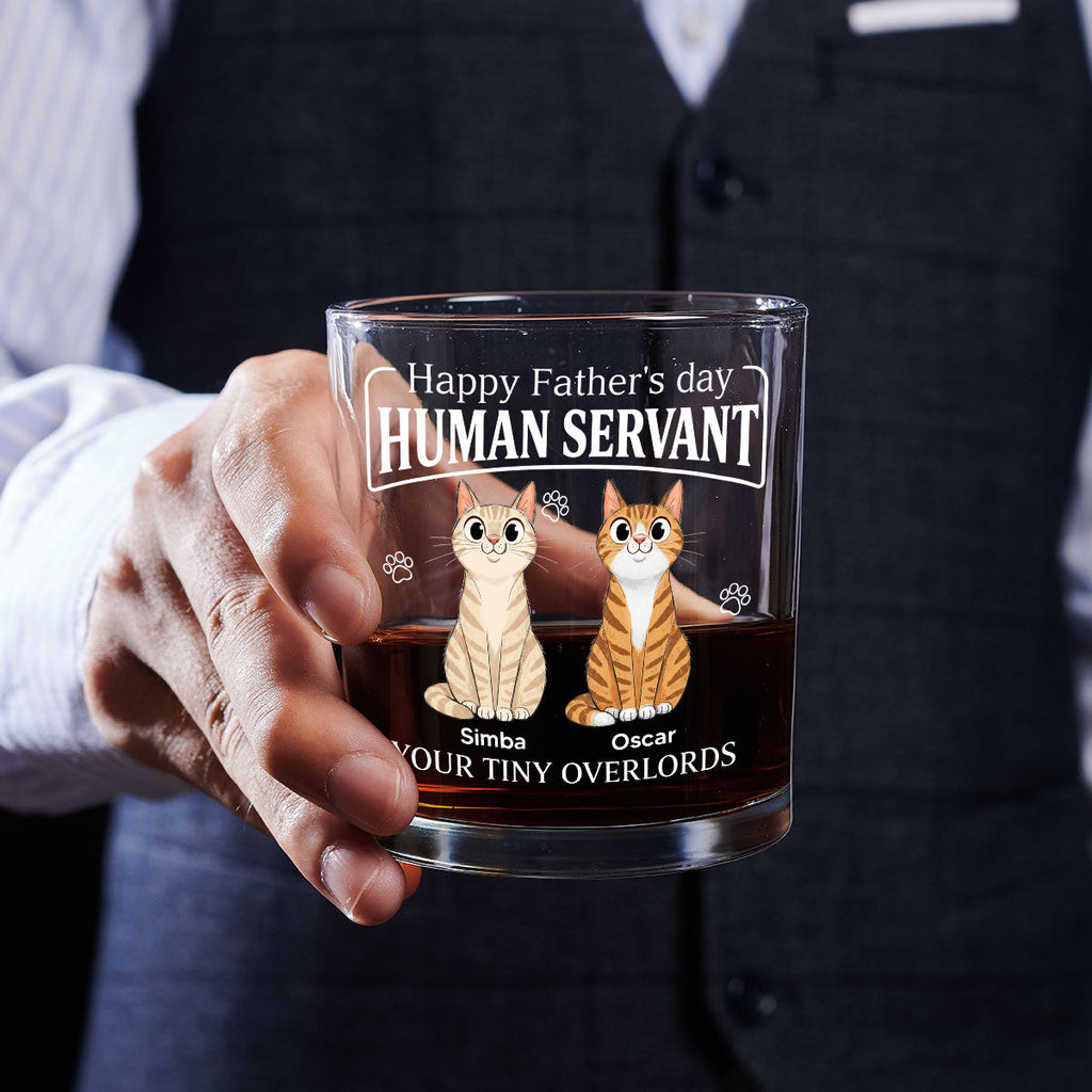 Stylized Cat Cartoon - Personalized Whiskey Glass
