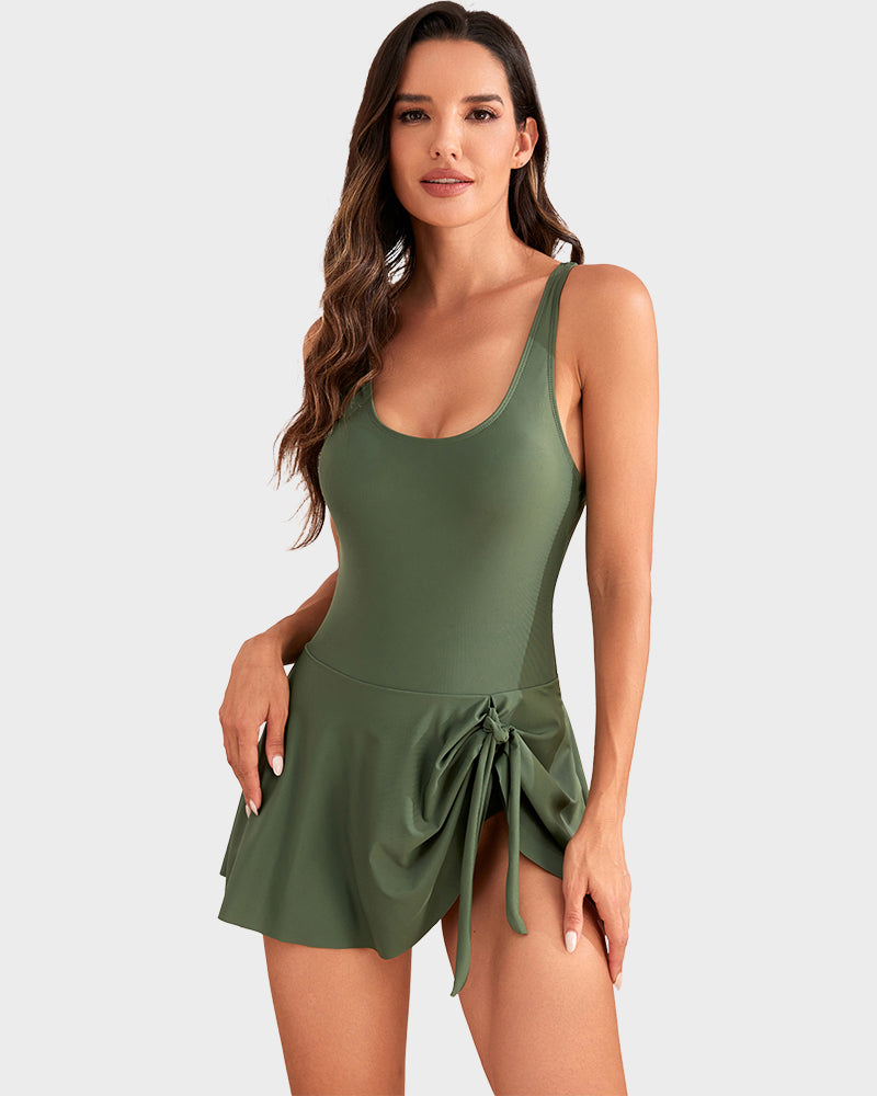 👙Last Day Sale 60% OFF💃Women's One Piece Tummy Control Tie Knot Swimsuit