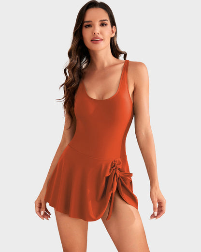 👙Last Day Sale 60% OFF💃Women's One Piece Tummy Control Tie Knot Swimsuit