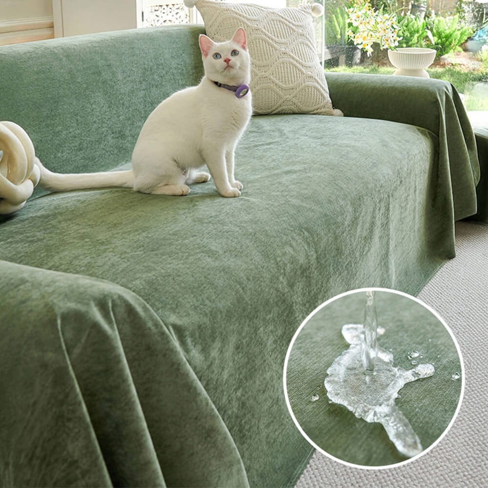 Soft and Waterproof Scratch-Resistant Non-Linting Throw  Sectional Couch Cover