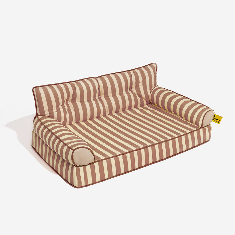 Stripe Waterproof Foldable Large Dog Sofa Bed - Sunny Siesta