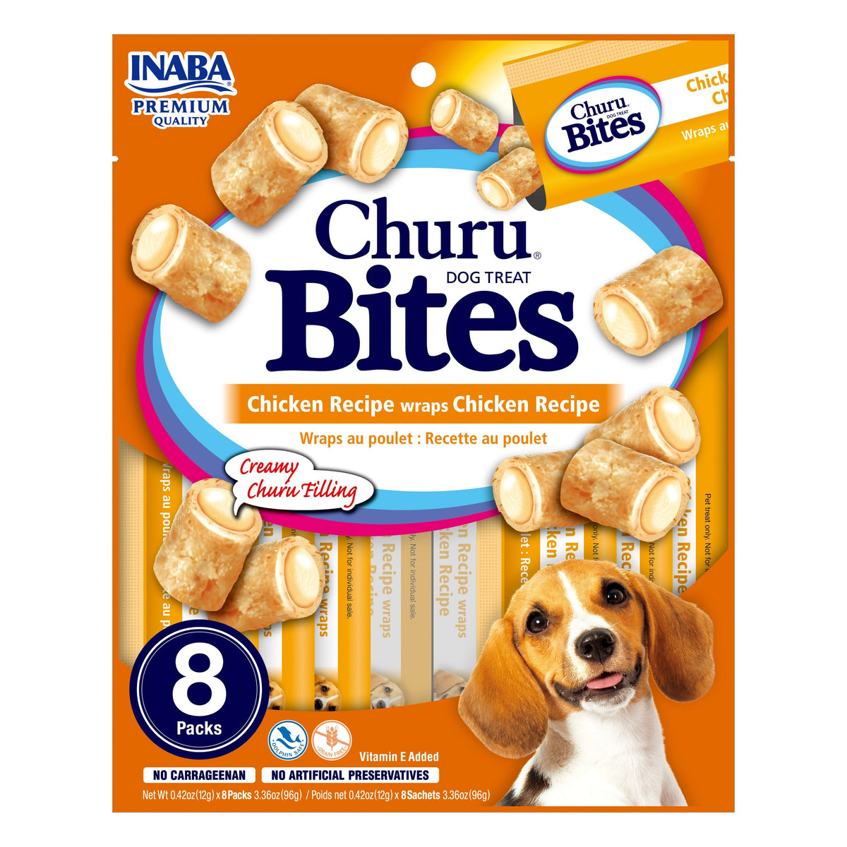 Inaba Dog Treat Churu Bites Wraps Chicken