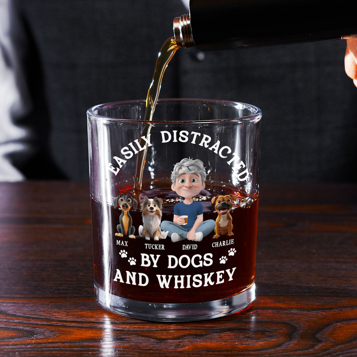 Very Distracted By - Personalized Whiskey Glass