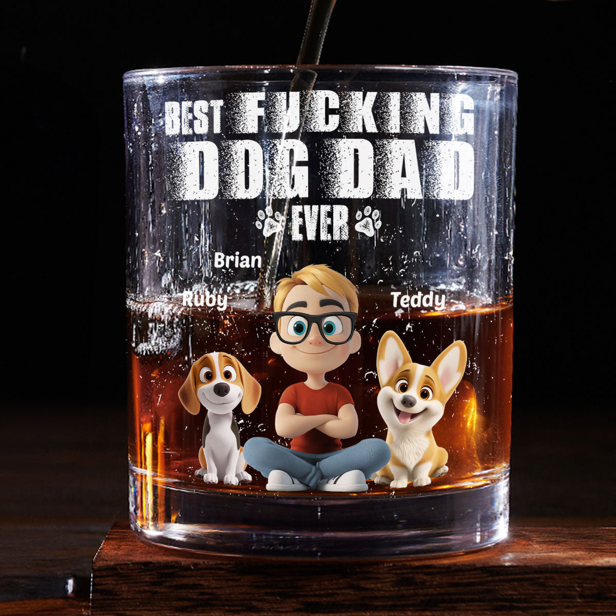 Best Dad Ever - Personalized Whiskey Glass