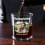The Dogfather Version 2 Photo - Personalized Whiskey Glass