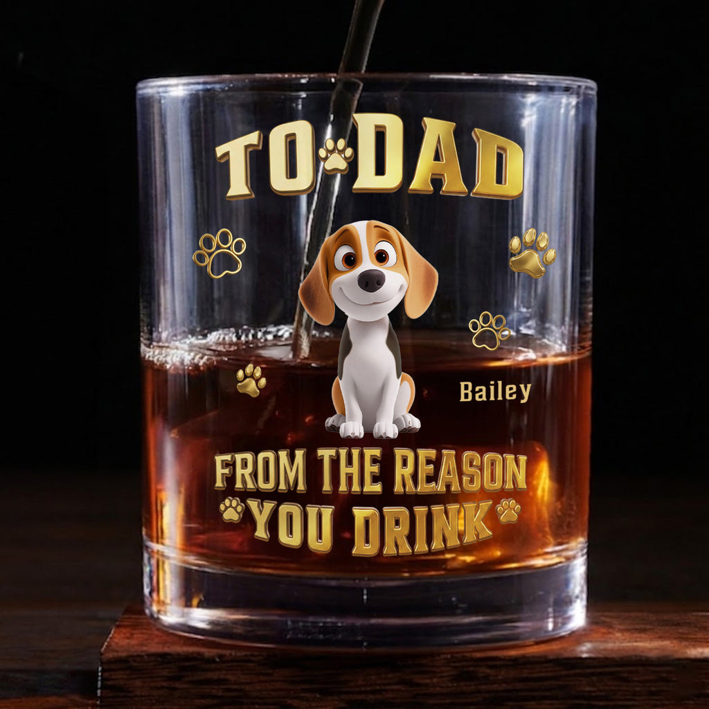 The Reasons You Drink - Personalized 3D Effect Whiskey Glass