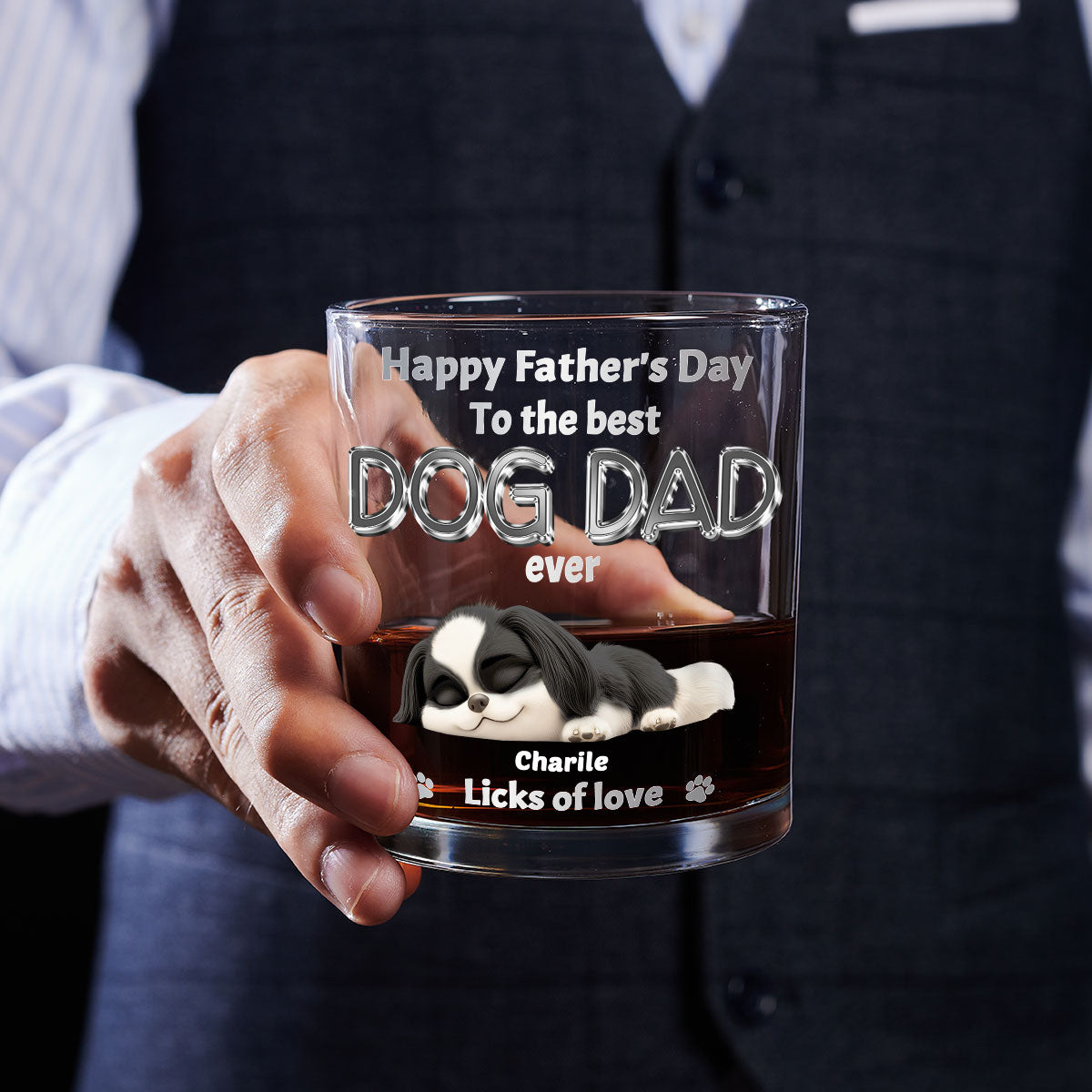 A Lot Of Licks For You - Personalized 3D Effect Whiskey Glass
