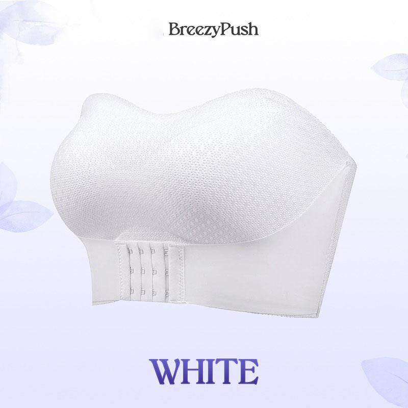 Breathable Non-Slip Strapless Front Buckle Push-Up Bra