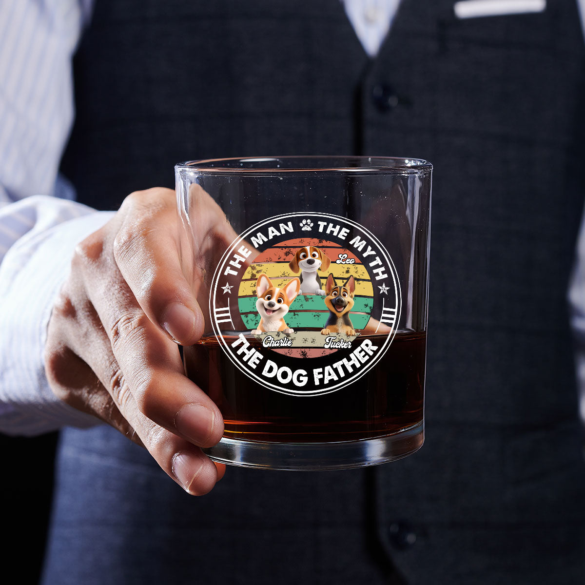 The Man The Myth - Personalized Whiskey Glass