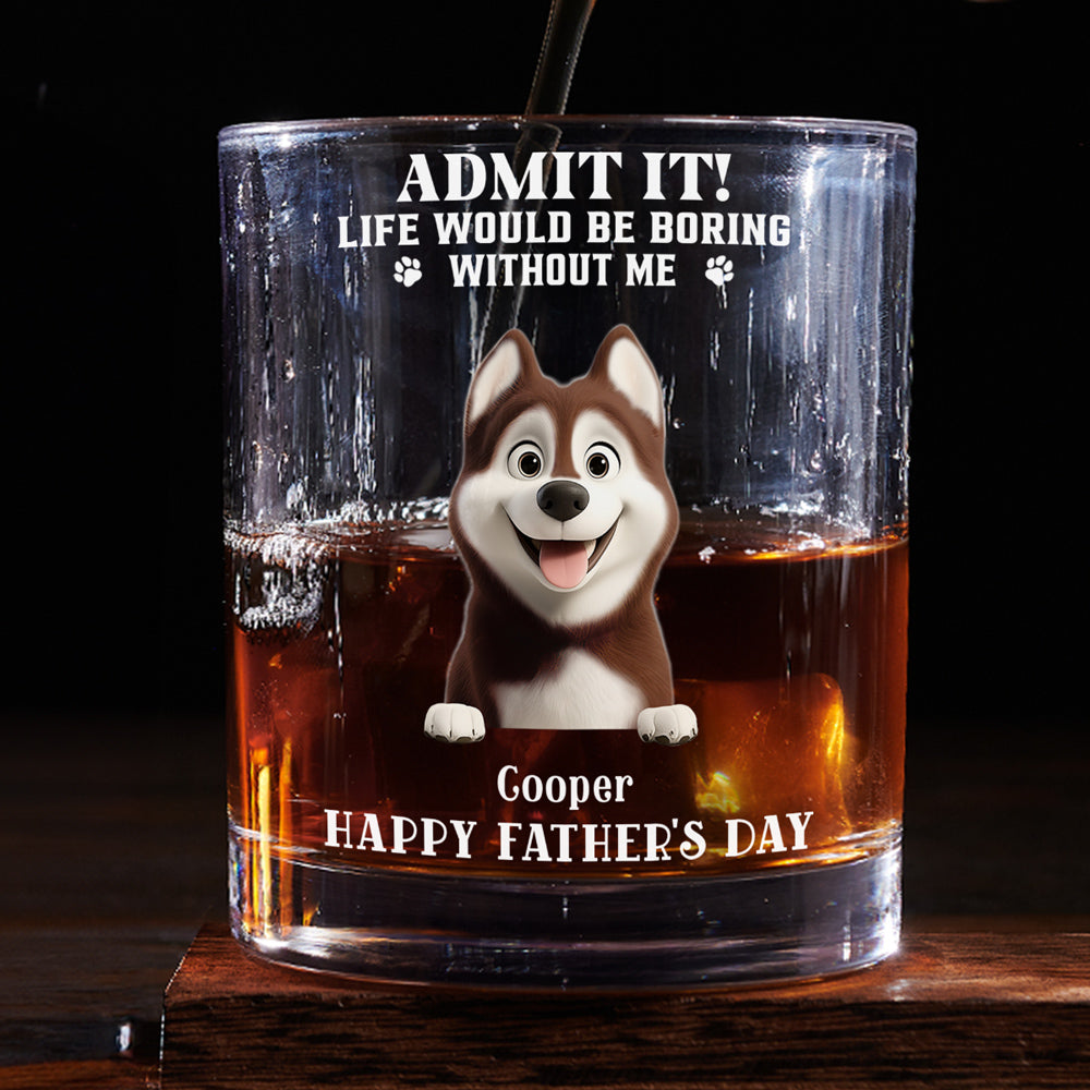Admit It Cartoon - Personalized Whiskey Glass