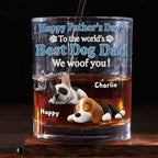 Happy To Be Dog Parents Ver Dad - Personalized Whiskey Glass