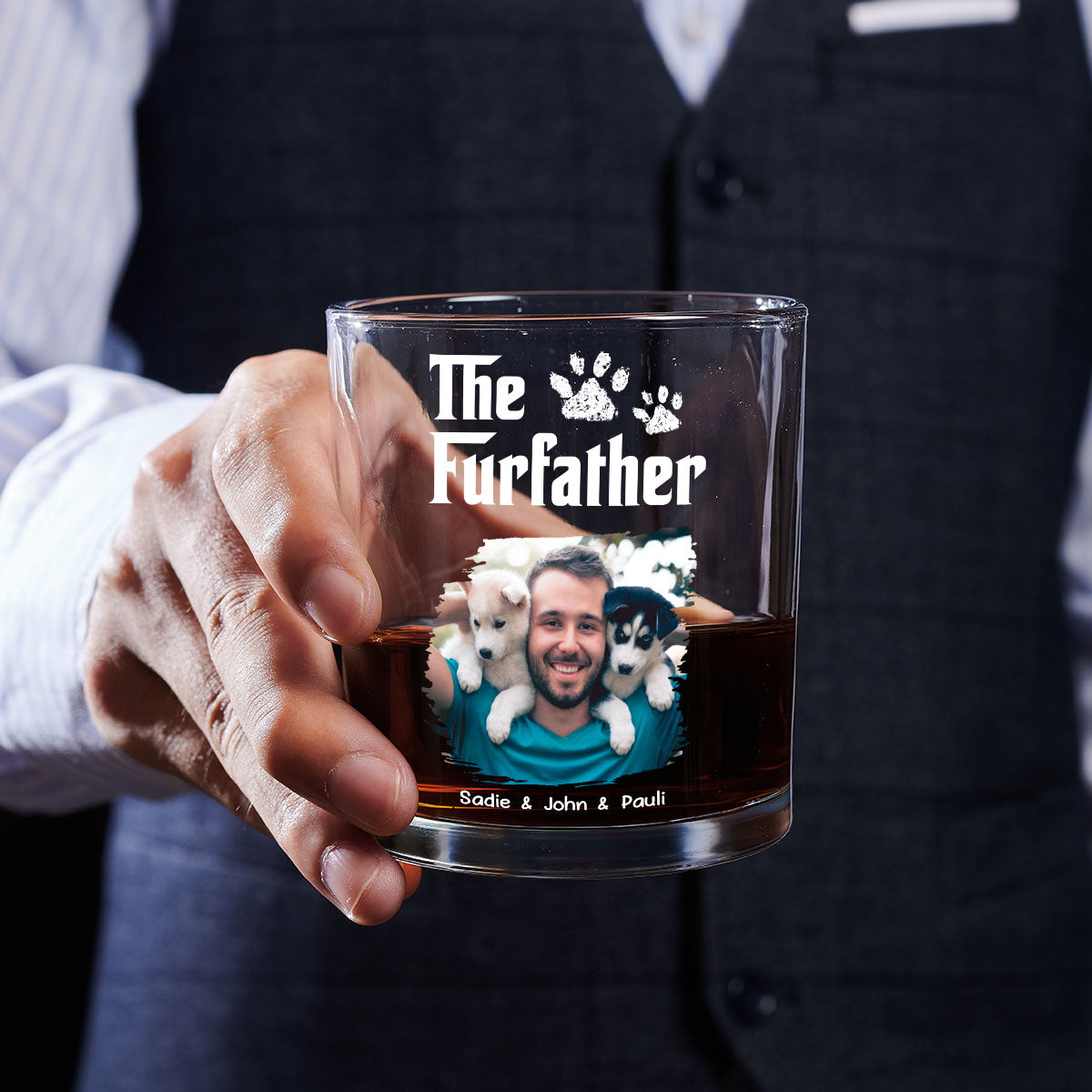 Cool Pet Father - Personalized Whiskey Glass