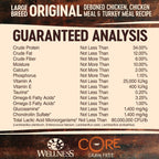 Wellness Core Dry Dog Food Grain Free Large Breed Original: Chicken & Turkey