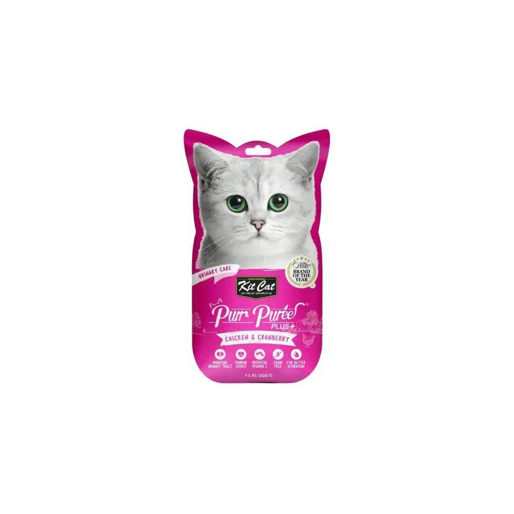 Kit Cat Treat Purr Puree Plus+ Urinary Care Chicken Cat Treats 60g