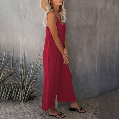 😍🔥Loose Sleeveless Strap Stretchy Jumpsuit🔥