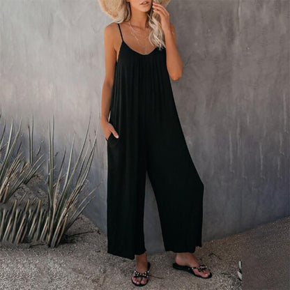 😍🔥Loose Sleeveless Strap Stretchy Jumpsuit🔥