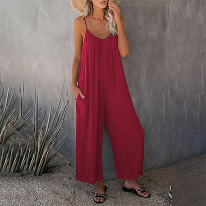 😍🔥Loose Sleeveless Strap Stretchy Jumpsuit🔥