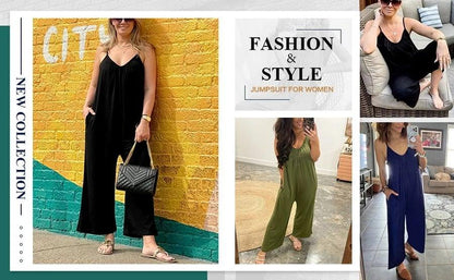 😍🔥Loose Sleeveless Strap Stretchy Jumpsuit🔥