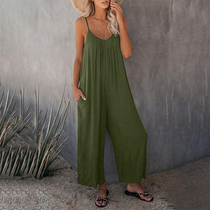 😍🔥Loose Sleeveless Strap Stretchy Jumpsuit🔥