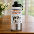 We Own You Photo - Personalized 3D Inflated Effect 30oz Water Bottle With Pet Bowl