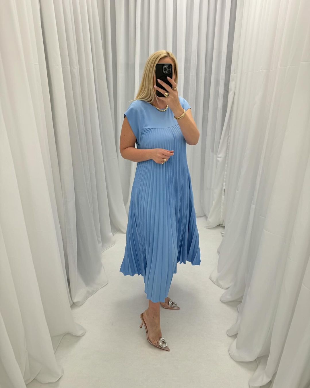 🔥Sunmmer Limited Sale🔥Sleeveless pleated simple solid color dress