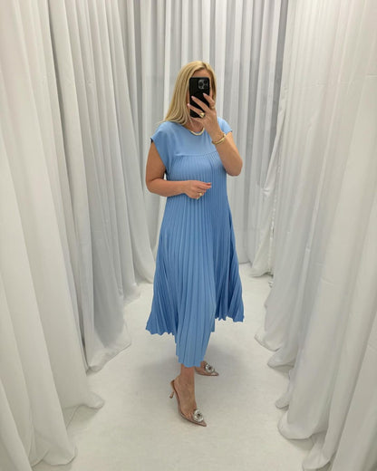 🔥Sunmmer Limited Sale🔥Sleeveless pleated simple solid color dress