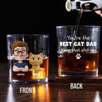 Keep That Shit Up Cat Ver - Personalized Whiskey Glass