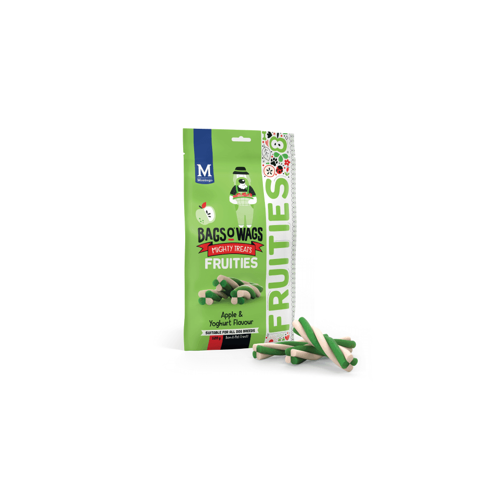 Bags O' Wags Fruities Apple & Yoghurt Dog Treat 120g