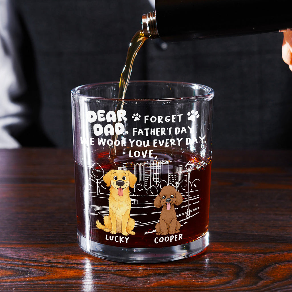 Forget Stylized Dog Dad - Personalized Whiskey Glass