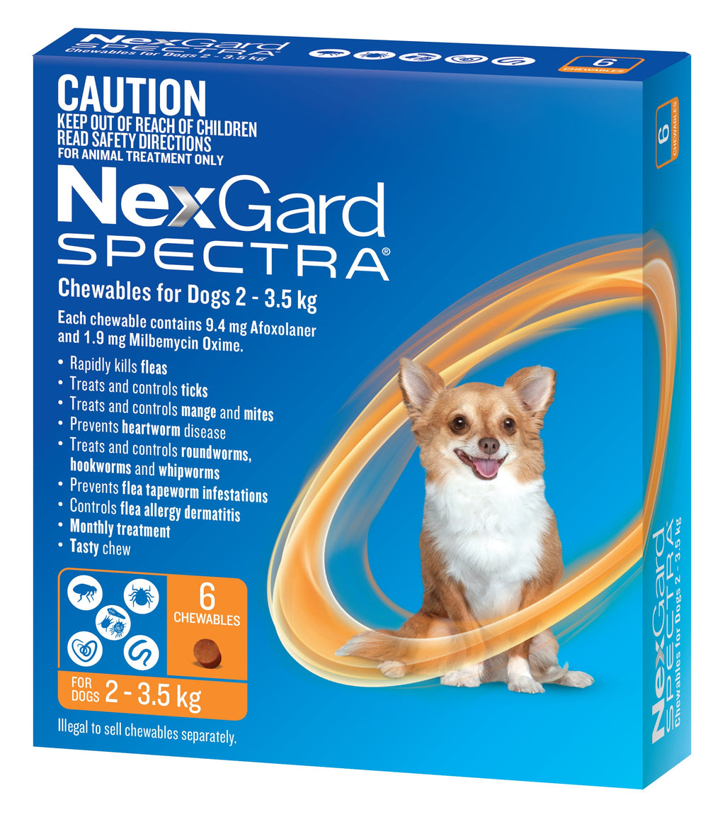 NexGard Spectra For Very Small Dogs 1.35-3.5kg (Orange)