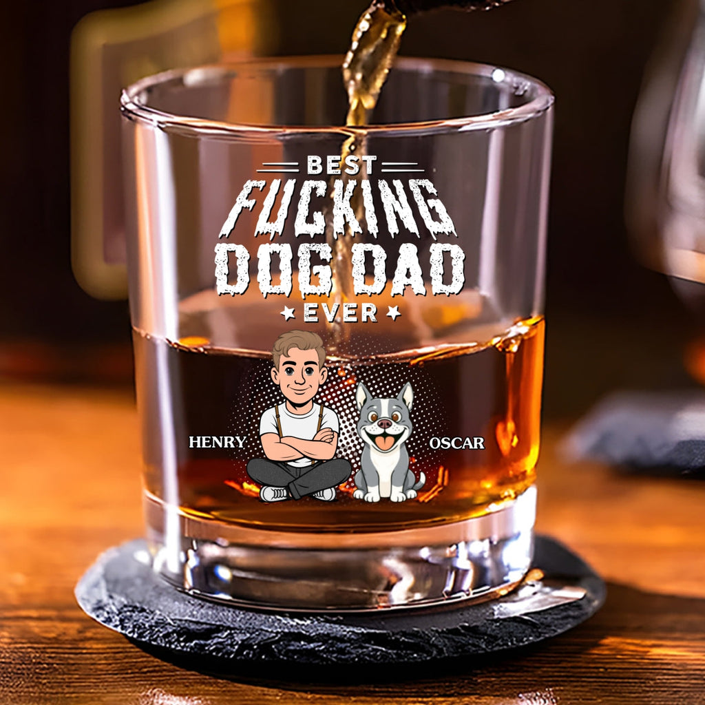 Dog Dad Champion - Personalized Whiskey Glass