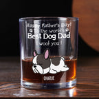 Woof Best Dog Dad Ever - Personalized Whiskey Glass