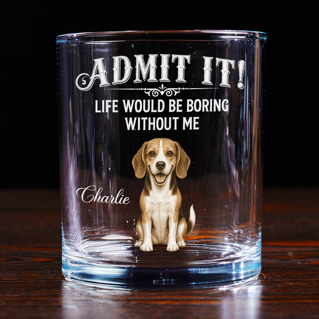 Admit It Retro Vintage - Personalized Whiskey Glass