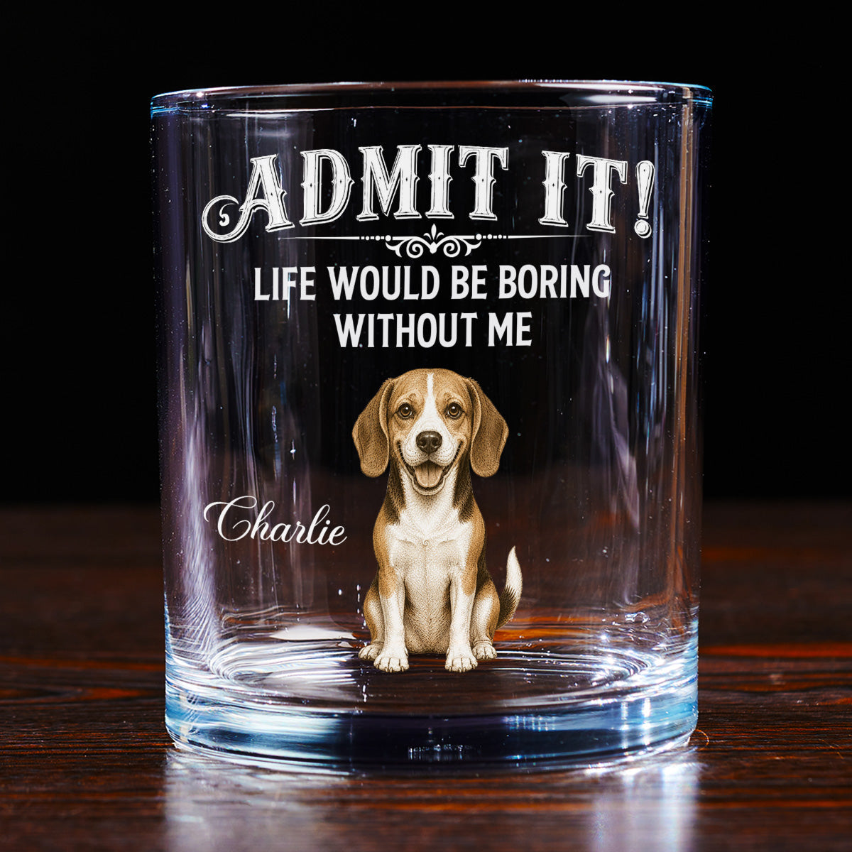 Admit It Retro Vintage - Personalized Whiskey Glass