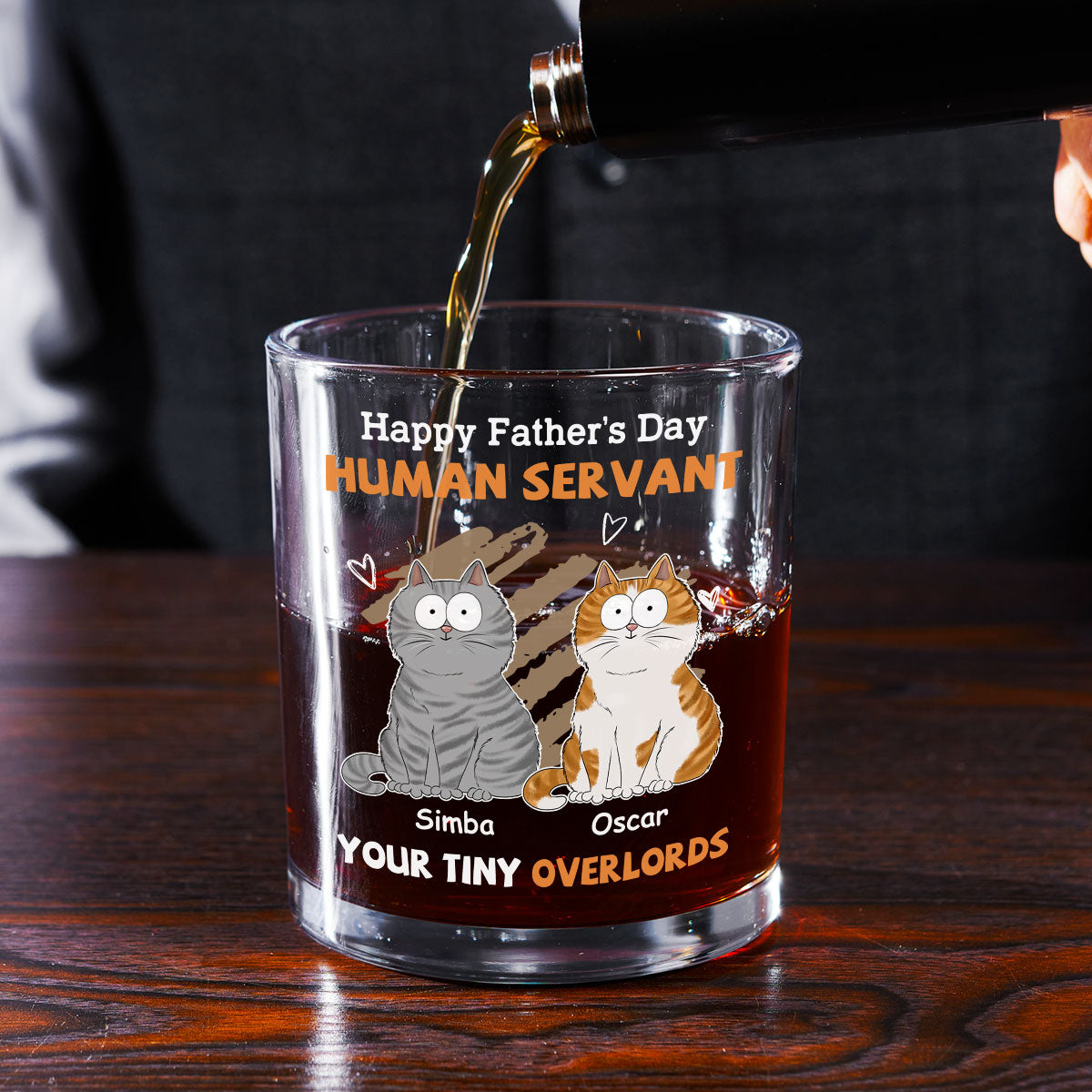 To My Human Servant - Personalized Whiskey Glass