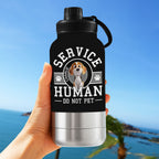 Service Human Cartoon - Personalized 30oz Water Bottle With Pet Bowl