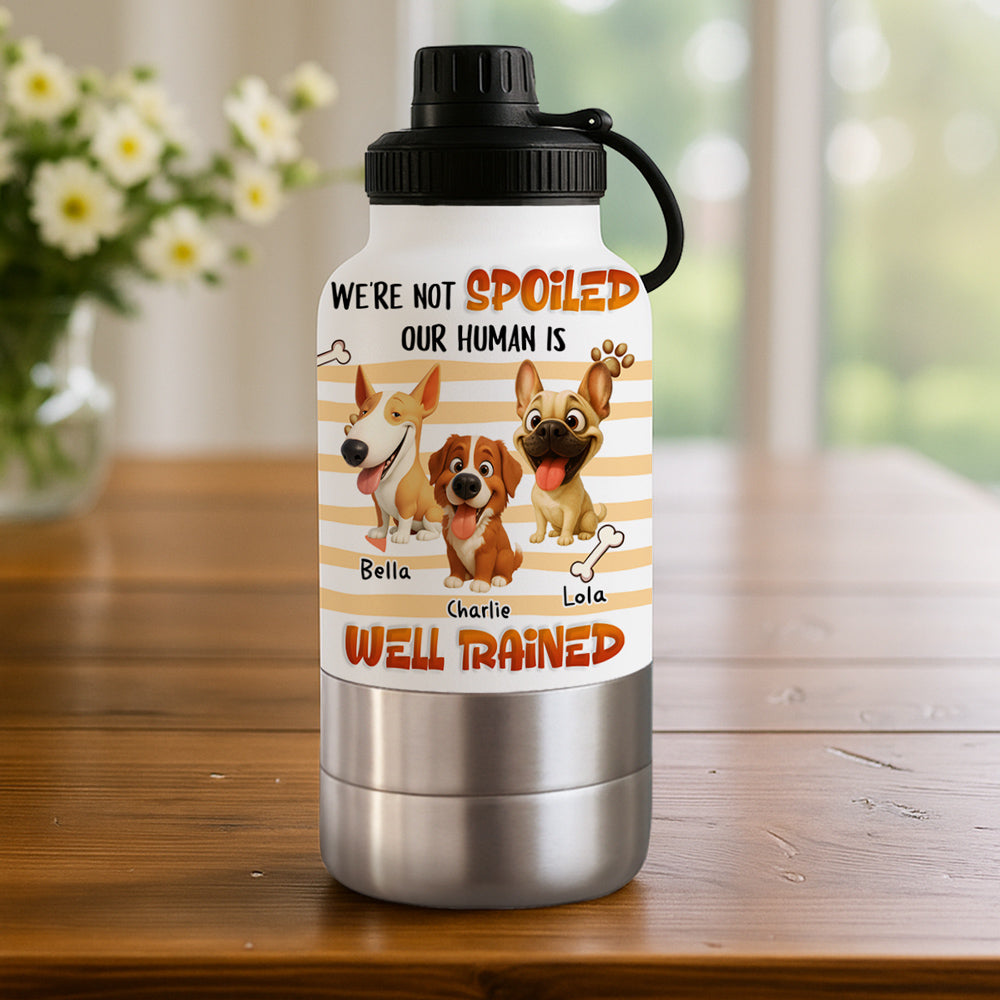 Well Trained - Personalized 30oz Water Bottle With Pet Bowl