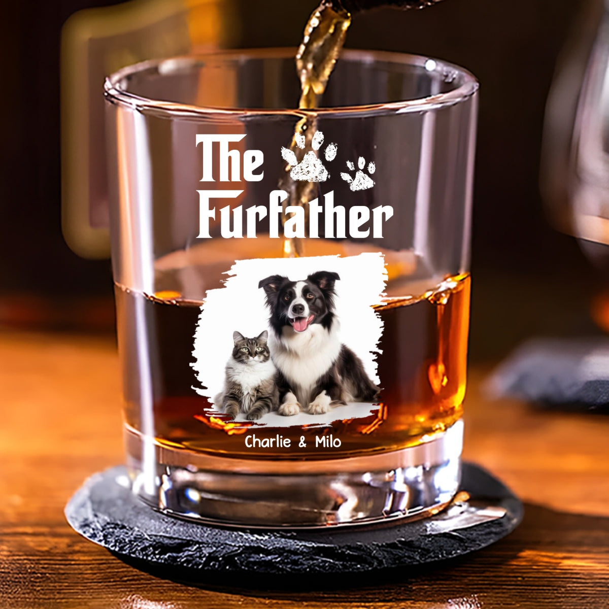 Cool Pet Father - Personalized Whiskey Glass