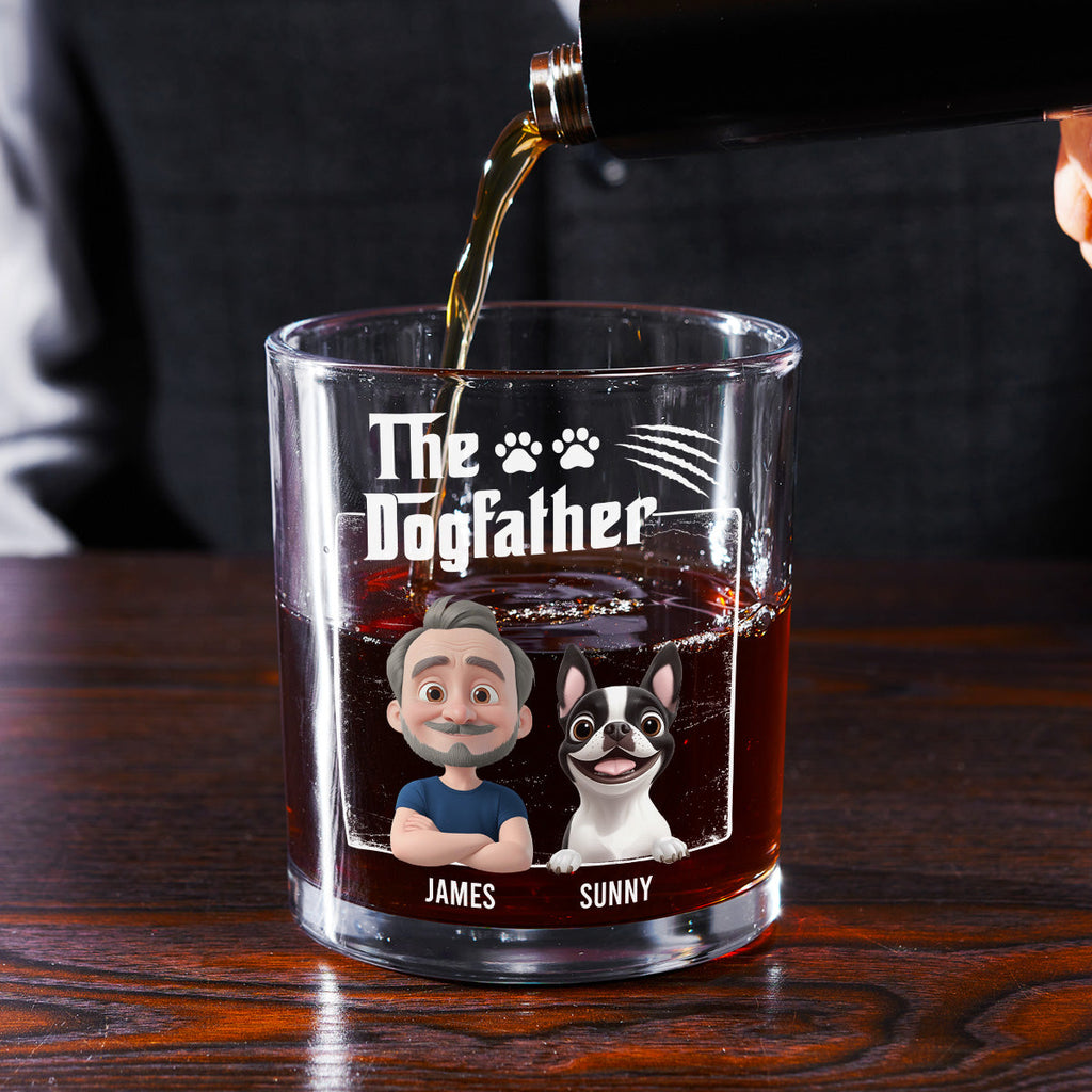 The Father Of Dog - Personalized Whiskey Glass