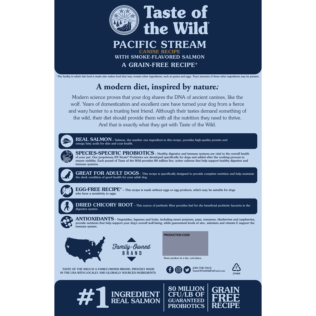 Taste of the Wild Pacific Stream Adult Dry Dog Food with Smoked Salmon