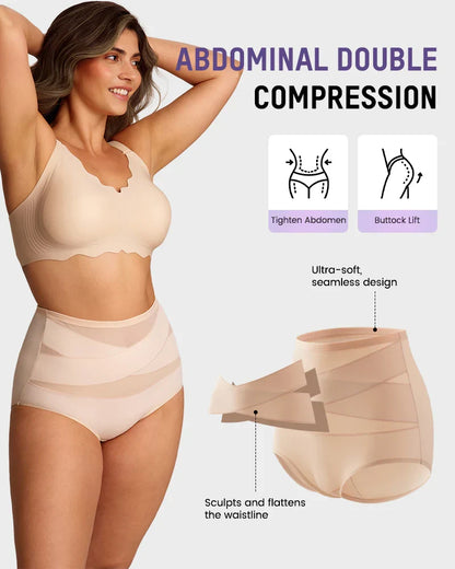 💖Limited Sale 50% OFF💖Plus-Size High-Waist Cross Tummy Control Panties