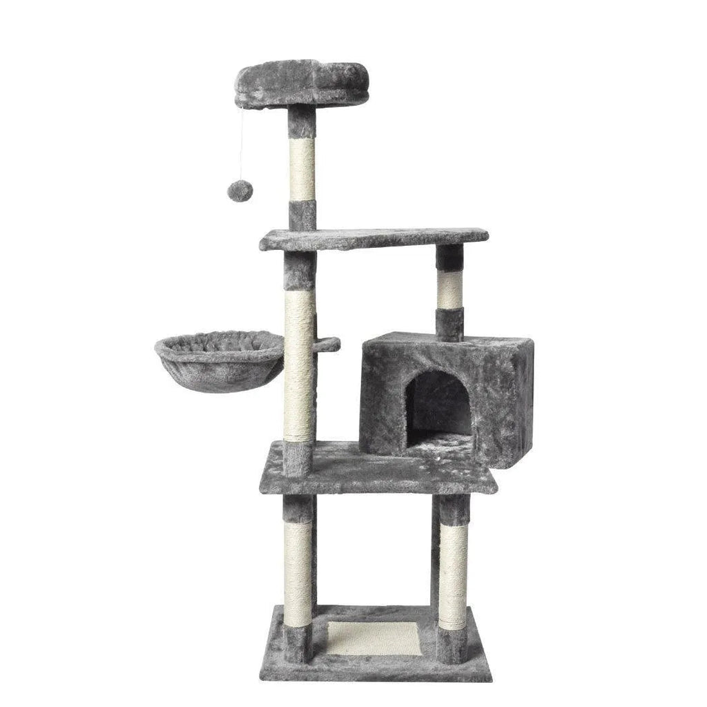 Wooden Cat Tower Scratching Climbing Post 130cm