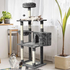 Wooden Cat Tower Scratching Climbing Post 130cm