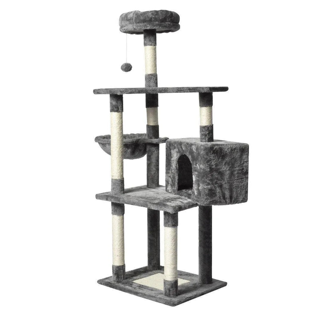 Wooden Cat Tower Scratching Climbing Post 130cm