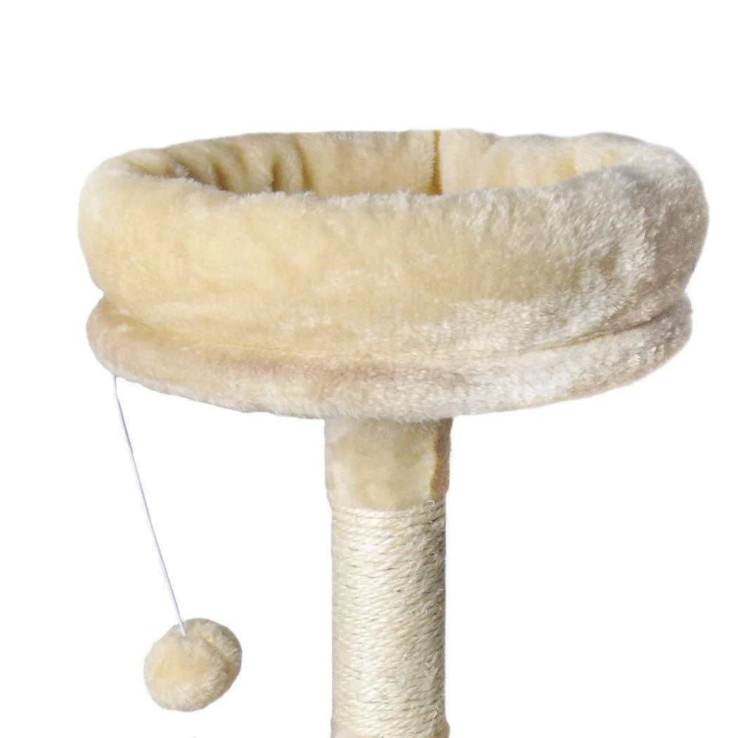 Wooden Cat Tower Scratching Climbing Post 130cm