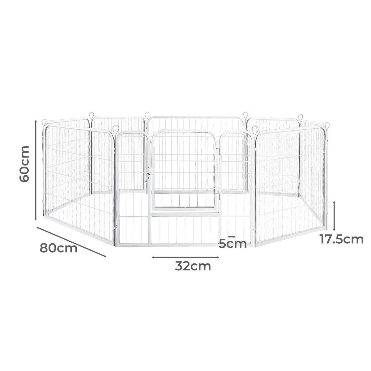 8 Panel Dog Playpen White